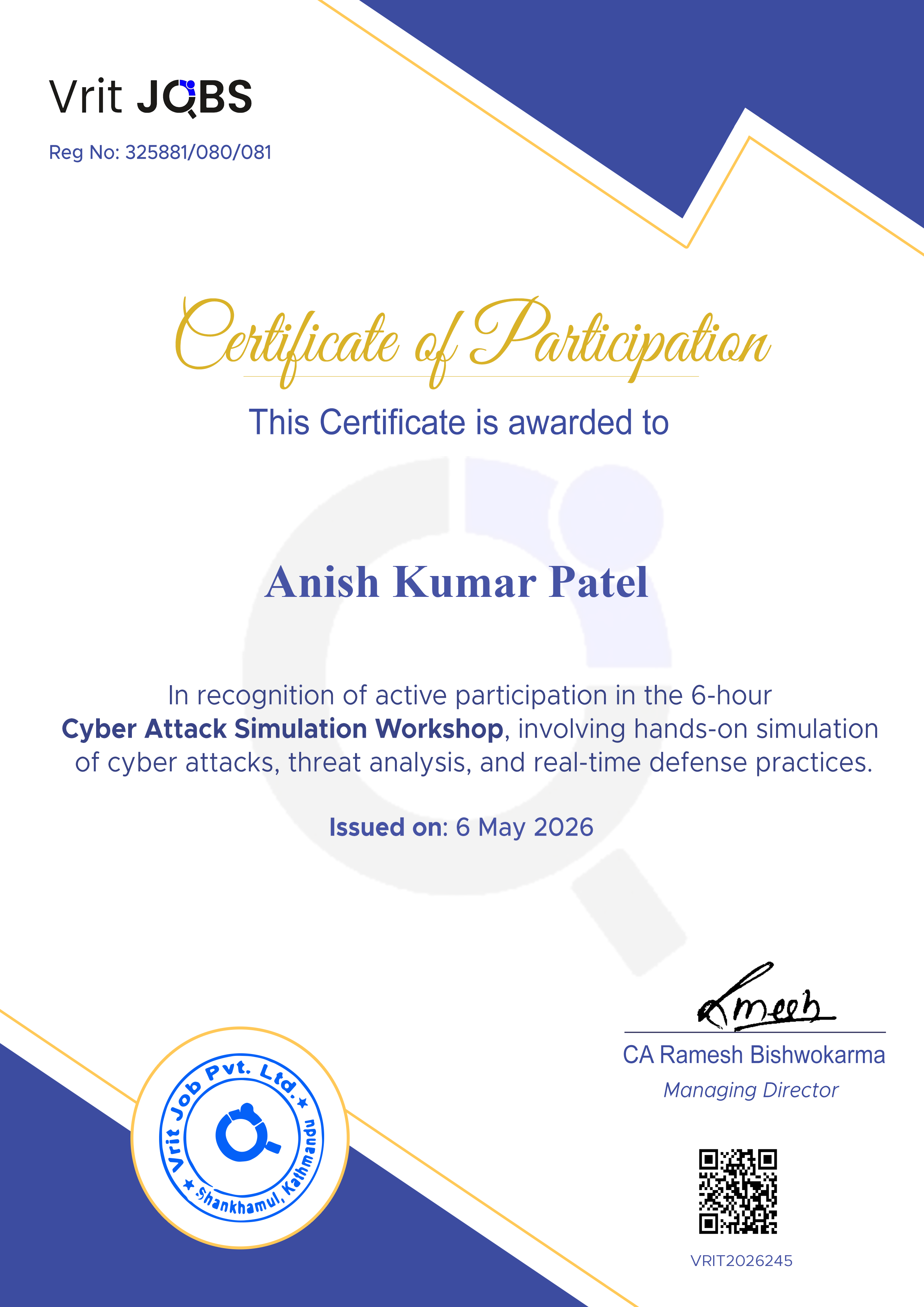 Cyber Attack Simulation Workshop – Vrit Jobs